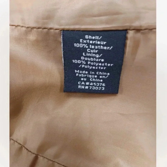 Atmosphere 100%  Leather Tan Suede Jacket Size Large - Picture 10 of 11